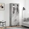 Image de vidaXL Buffet haut Gris béton 69,5x34x180 cm Bois d'ingénierie