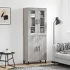 Image de vidaXL Buffet haut Sonoma gris 69,5x34x180 cm Bois d'ingénierie