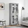 Image de vidaXL Buffet haut Gris béton 69,5x34x180 cm Bois d'ingénierie