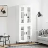 Image de vidaXL Buffet haut Blanc 69,5x34x180 cm Bois d'ingénierie