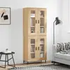 Image de vidaXL Buffet haut Chêne sonoma 69,5x34x180 cm Bois d'ingénierie