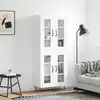 Image de vidaXL Buffet haut Blanc 69,5x34x180 cm Bois d'ingénierie
