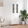 Image de vidaXL Buffet haut Blanc 69,5x34x180 cm Bois d'ingénierie