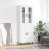 Image de vidaXL Buffet haut Blanc 69,5x34x180 cm Bois d'ingénierie