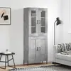Image de vidaXL Buffet haut Gris béton 69,5x34x180 cm Bois d'ingénierie