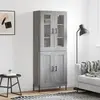 Image de vidaXL Buffet haut Sonoma gris 69,5x34x180 cm Bois d'ingénierie