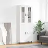 Image de vidaXL Buffet haut Blanc 69,5x34x180 cm Bois d'ingénierie