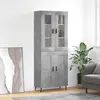 Image de vidaXL Buffet haut Gris béton 69,5x34x180 cm Bois d'ingénierie