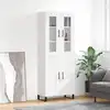 Image de vidaXL Buffet haut Blanc 69,5x34x180 cm Bois d'ingénierie