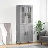 Image de vidaXL Buffet haut Gris béton 69,5x34x180 cm Bois d'ingénierie