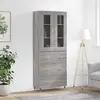 Image de vidaXL Buffet haut Sonoma gris 69,5x34x180 cm Bois d'ingénierie