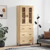 Image de vidaXL Buffet haut Chêne sonoma 69,5x34x180 cm Bois d'ingénierie