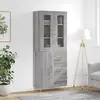 Image de vidaXL Buffet haut Sonoma gris 69,5x34x180 cm Bois d'ingénierie