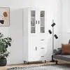 Image de vidaXL Buffet haut Blanc 69,5x34x180 cm Bois d'ingénierie