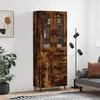Image de vidaXL Buffet haut Chêne fumé 69,5x34x180 cm Bois d'ingénierie
