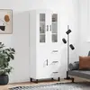 Image de vidaXL Buffet haut Blanc 69,5x34x180 cm Bois d'ingénierie