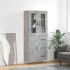 Image de vidaXL Buffet haut Gris béton 69,5x34x180 cm Bois d'ingénierie