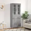Image de vidaXL Buffet haut Sonoma gris 69,5x34x180 cm Bois d'ingénierie