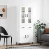 Image de vidaXL Buffet haut Blanc 69,5x34x180 cm Bois d'ingénierie