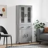 Image de vidaXL Buffet haut Sonoma gris 69,5x34x180 cm Bois d'ingénierie
