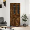 Image de vidaXL Buffet haut Chêne fumé 69,5x34x180 cm Bois d'ingénierie