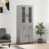 Image de vidaXL Buffet haut Sonoma gris 69,5x34x180 cm Bois d'ingénierie