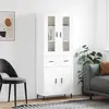 Image de vidaXL Buffet haut Blanc 69,5x34x180 cm Bois d'ingénierie
