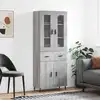 Image de vidaXL Buffet haut Sonoma gris 69,5x34x180 cm Bois d'ingénierie
