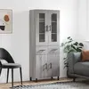 Image de vidaXL Buffet haut Sonoma gris 69,5x34x180 cm Bois d'ingénierie