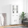 Image de vidaXL Buffet haut Blanc 69,5x34x180 cm Bois d'ingénierie