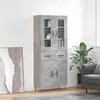 Image de vidaXL Buffet haut Gris béton 69,5x34x180 cm Bois d'ingénierie