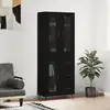 Image de vidaXL Buffet haut Noir 69,5x34x180 cm Bois d'ingénierie