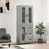 Image de vidaXL Buffet haut Sonoma gris 69,5x34x180 cm Bois d'ingénierie