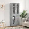 Image de vidaXL Buffet haut Gris béton 69,5x34x180 cm Bois d'ingénierie
