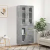 Image de vidaXL Buffet haut Gris béton 69,5x34x180 cm Bois d'ingénierie