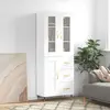 Image de vidaXL Buffet haut Blanc 69,5x34x180 cm Bois d'ingénierie