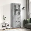 Image de vidaXL Buffet haut Gris béton 69,5x34x180 cm Bois d'ingénierie
