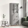 Image de vidaXL Buffet haut Sonoma gris 69,5x34x180 cm Bois d'ingénierie