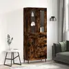 Image de vidaXL Buffet haut Chêne fumé 69,5x34x180 cm Bois d'ingénierie