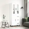 Image de vidaXL Buffet haut Blanc 69,5x34x180 cm Bois d'ingénierie