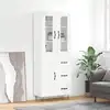 Image de vidaXL Buffet haut Blanc 69,5x34x180 cm Bois d'ingénierie