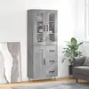 Image de vidaXL Buffet haut Gris béton 69,5x34x180 cm Bois d'ingénierie