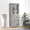 Image de vidaXL Buffet haut Sonoma gris 69,5x34x180 cm Bois d'ingénierie