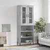 Image de vidaXL Buffet haut Gris béton 69,5x34x180 cm Bois d'ingénierie