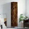Image de vidaXL Buffet haut Chêne fumé 34,5x34x180 cm Bois d'ingénierie