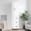 Image de vidaXL Buffet haut Blanc 34,5x34x180 cm Bois d'ingénierie