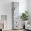 Image de vidaXL Buffet haut Gris béton 34,5x34x180 cm Bois d'ingénierie
