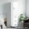 Image de vidaXL Buffet haut Blanc 34,5x34x180 cm Bois d'ingénierie