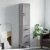 Image de vidaXL Buffet haut Sonoma gris 34,5x34x180 cm Bois d'ingénierie