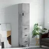 Image de vidaXL Buffet haut Gris béton 34,5x34x180 cm Bois d'ingénierie